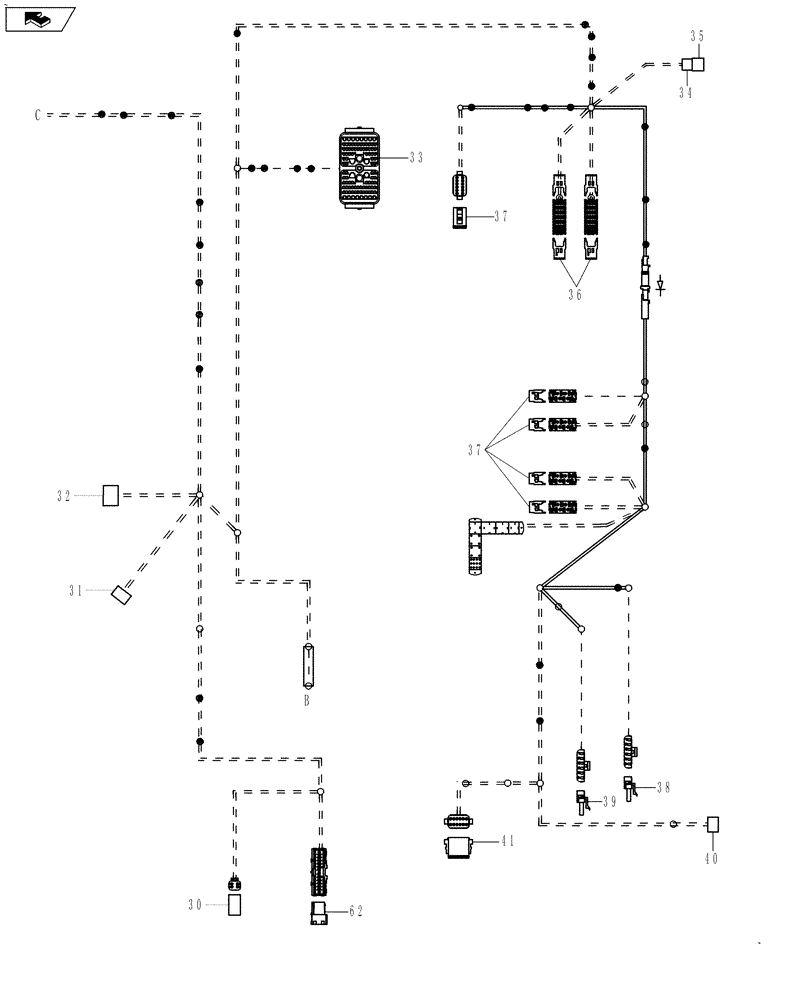 Схема запчастей Case IH MAGNUM 225 - (55.100.17[02]) - HARNESS, CAB (55) - ELECTRICAL SYSTEMS