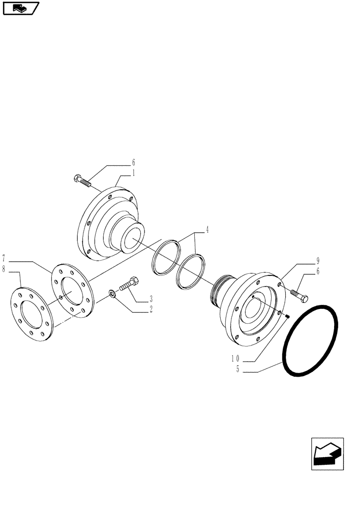 Схема запчастей Case IH MAGNUM 190 - (27.100.01[04]) - FINAL DRIVE HOUSING, COVERS & SUPPORTS - POWERSHIFT TRANSMISSION (27) - REAR AXLE SYSTEM