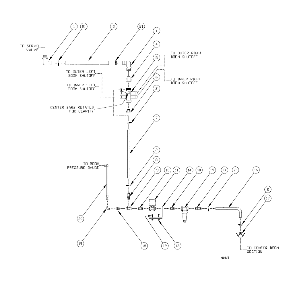 Схема запчастей Case IH SPX3185 - (226) - LIQUID PLUMBING, 75 5-BOOM SHUTOFF CENTER BOOM (78) - SPRAYING