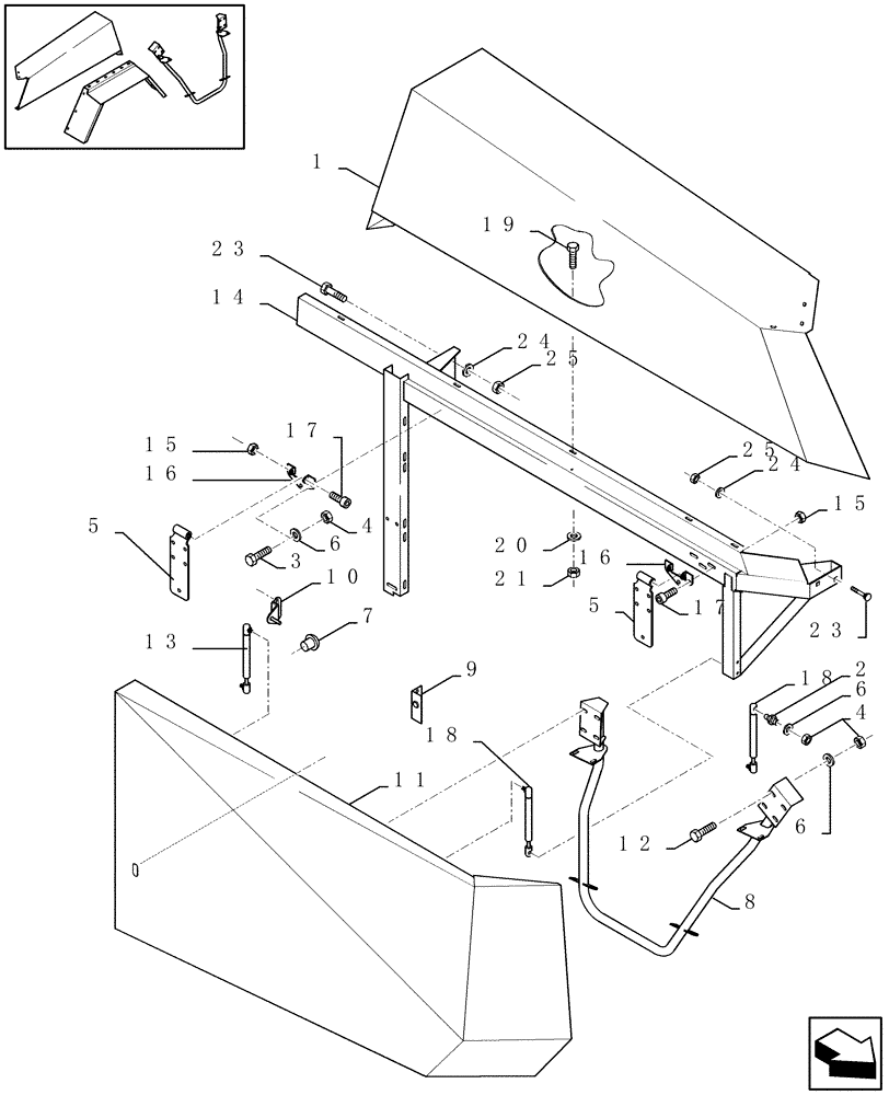 Схема запчастей Case IH LBX331S - (08.006[01]) - PROTECTIONS, RH (08) - SHEET METAL/DECALS