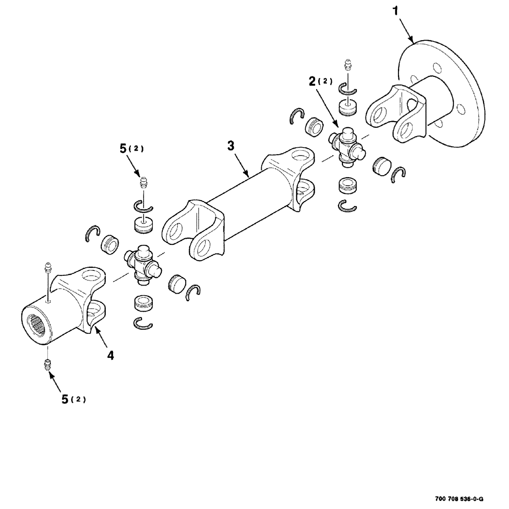 Схема запчастей Case IH 8840 - (02-004) - UNIVERSAL JOINT ASSEMBLY (FRONT) (14) - MAIN GEARBOX & DRIVE