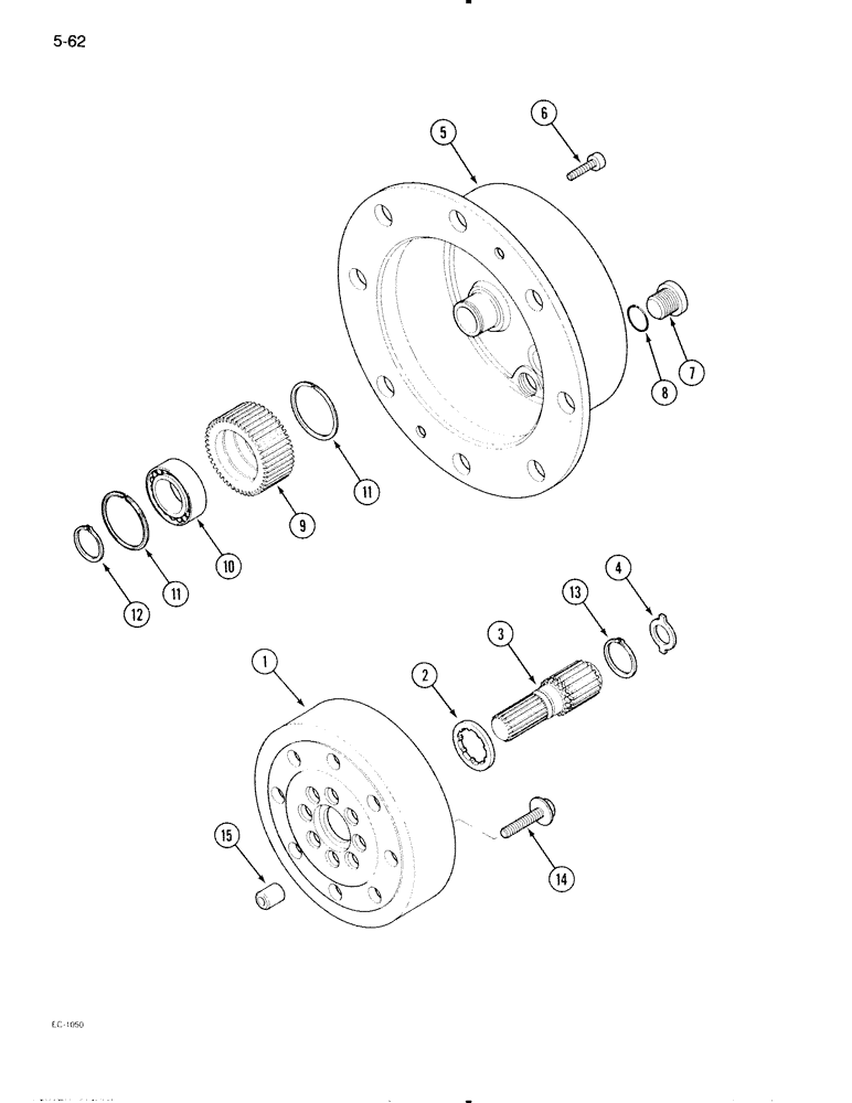 Схема запчастей Case IH 595 - (5-62) - MECHANICAL FRONT DRIVE ZF, PLANETARY DRIVE (05) - STEERING