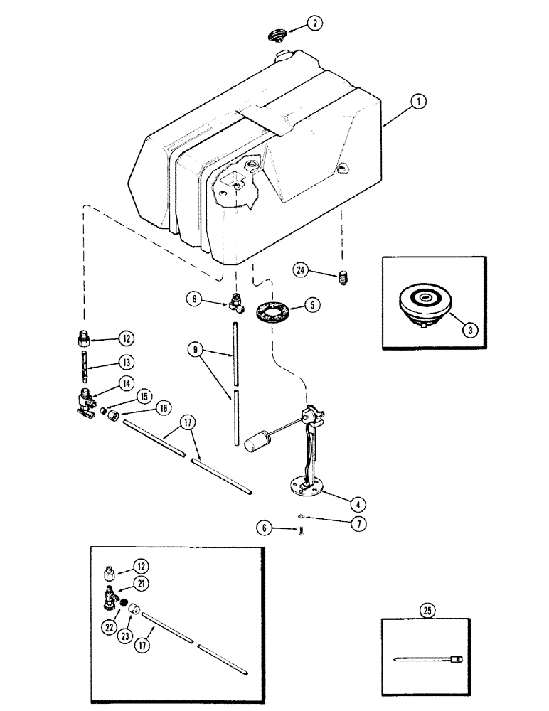 Схема запчастей Case IH 870 - (068) - FUEL TANK & LINES, (301B) SPARK IGNITION ENGINE (03) - FUEL SYSTEM