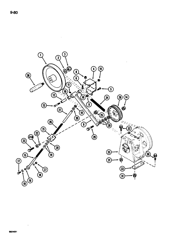 Схема запчастей Case IH 1010 - (9-080) - KNIFE DRIVE (58) - ATTACHMENTS/HEADERS