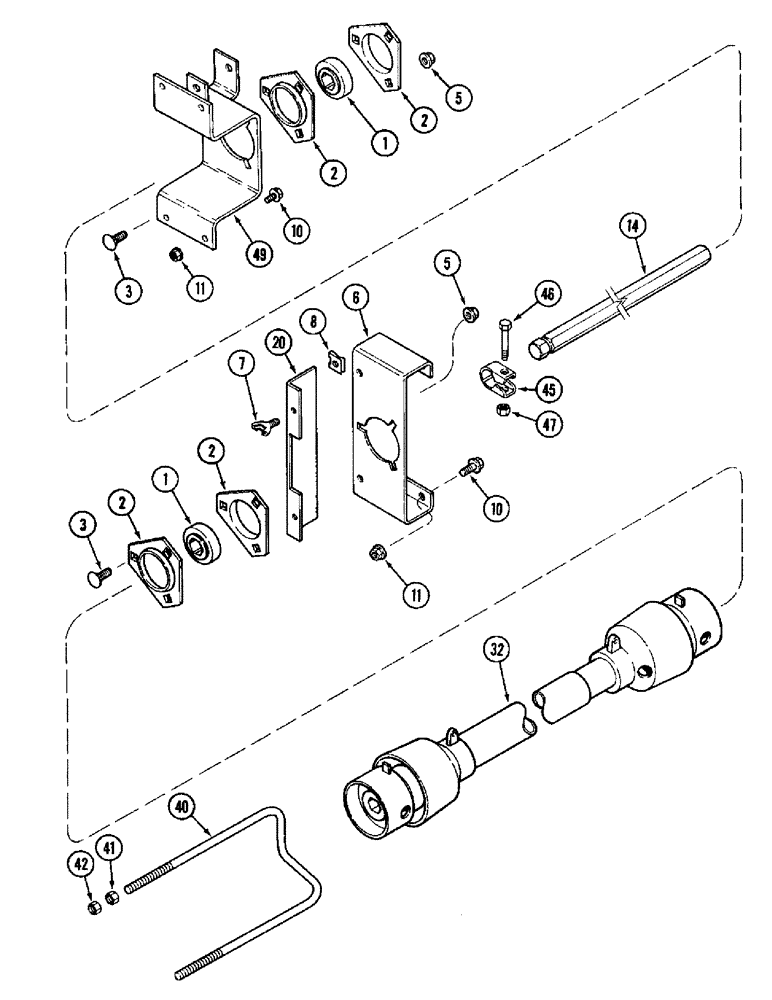 Схема запчастей Case IH 1020 - (9B-16) - KNIFE JACKSHAFT DRIVE, 15.0 AND 16.5 FOOT HEADER (09) - CHASSIS/ATTACHMENTS