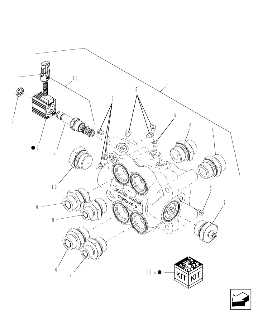 Схема запчастей Case IH AFX8010 - (D.14.C.12) - POWERED REAR AXLE, SELECTOR VALVE D - Travel