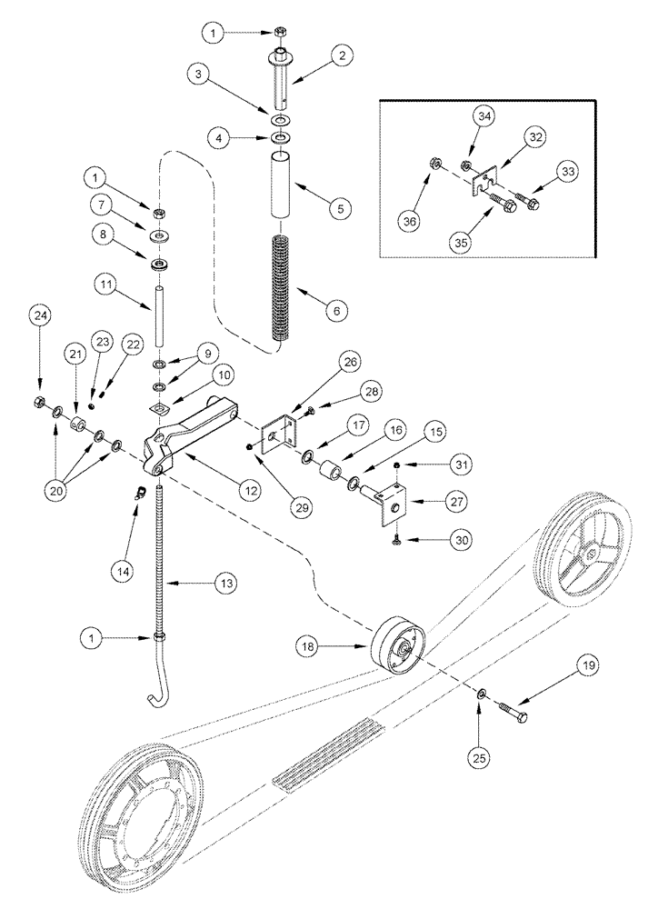 Схема запчастей Case IH 2366 - (09A-15) - FEEDER - JACKSHAFT IDLER PIVOT - ASN JJC0254000 (13) - FEEDER