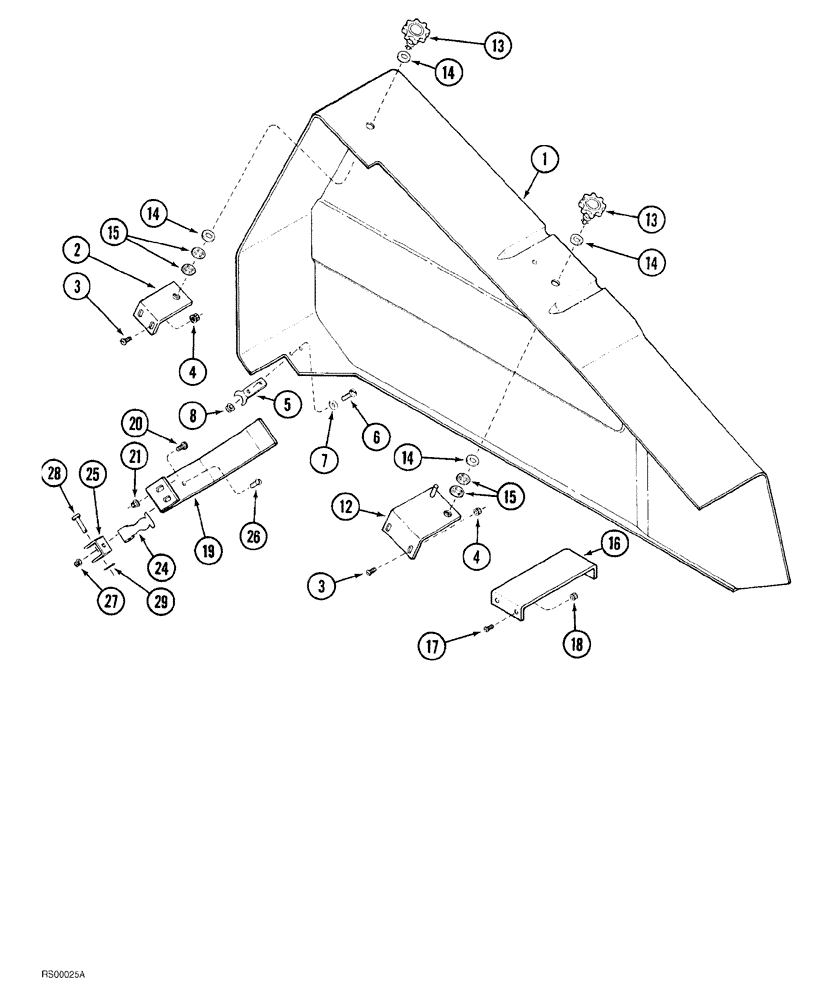 Схема запчастей Case IH 1015 - (9-026) - AUGER DRIVE SHIELD (58) - ATTACHMENTS/HEADERS