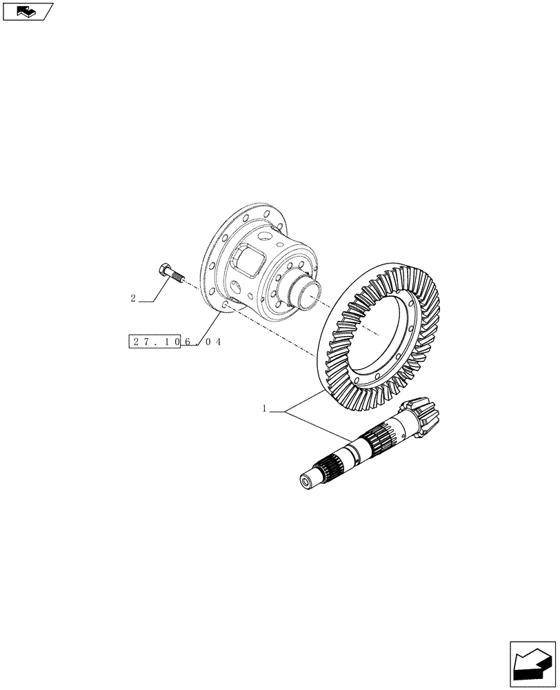 Схема запчастей Case IH FARMALL 65C - (27.106.0203) - 12X12 (40KM/H) TRANSMISSION - CENTRAL REDUCTION - BEVEL GEARS (VAR.337280 / 743552) (27) - REAR AXLE SYSTEM