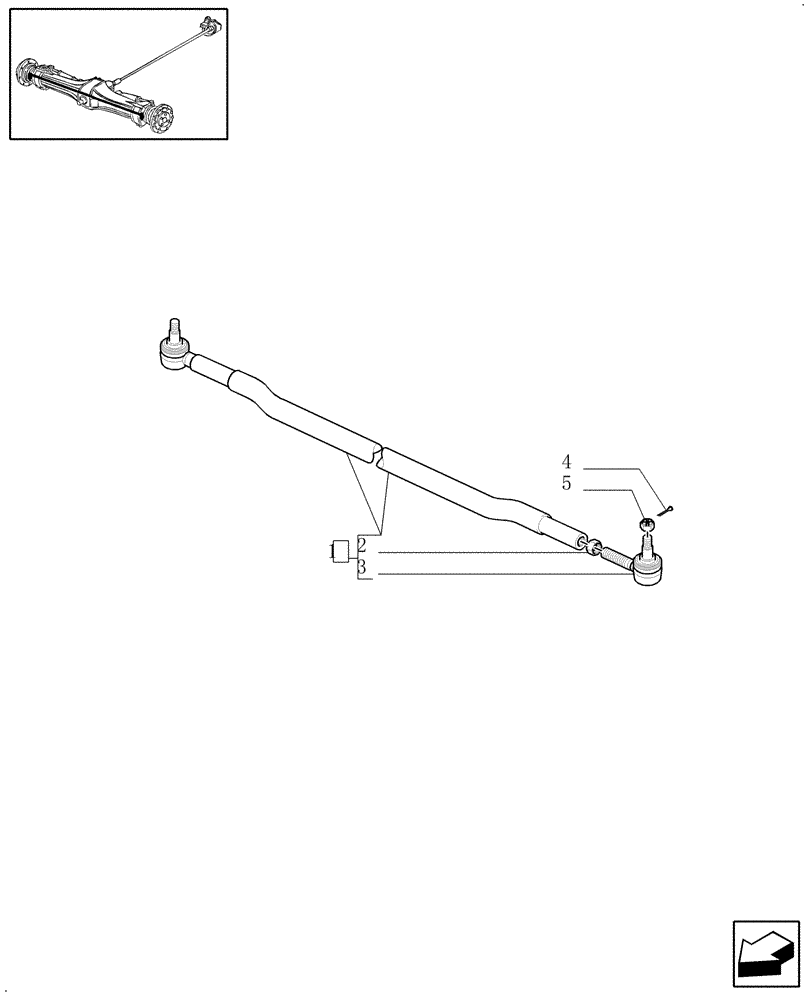 Схема запчастей Case IH MXM120 - (1.40.6/04) - (VAR.463) 4WD FRONT AXLE WITH SUSPENSIONS, FULL POWER SHIFT - TIE-ROD (04) - FRONT AXLE & STEERING