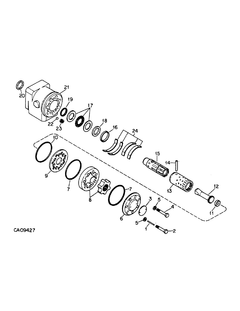 Схема запчастей Case IH 1420 - (10-29) - HYDRAULICS, STEERING HAND PUMP, DANFOSS, S/N 20001 AND ABOVE (07) - HYDRAULICS