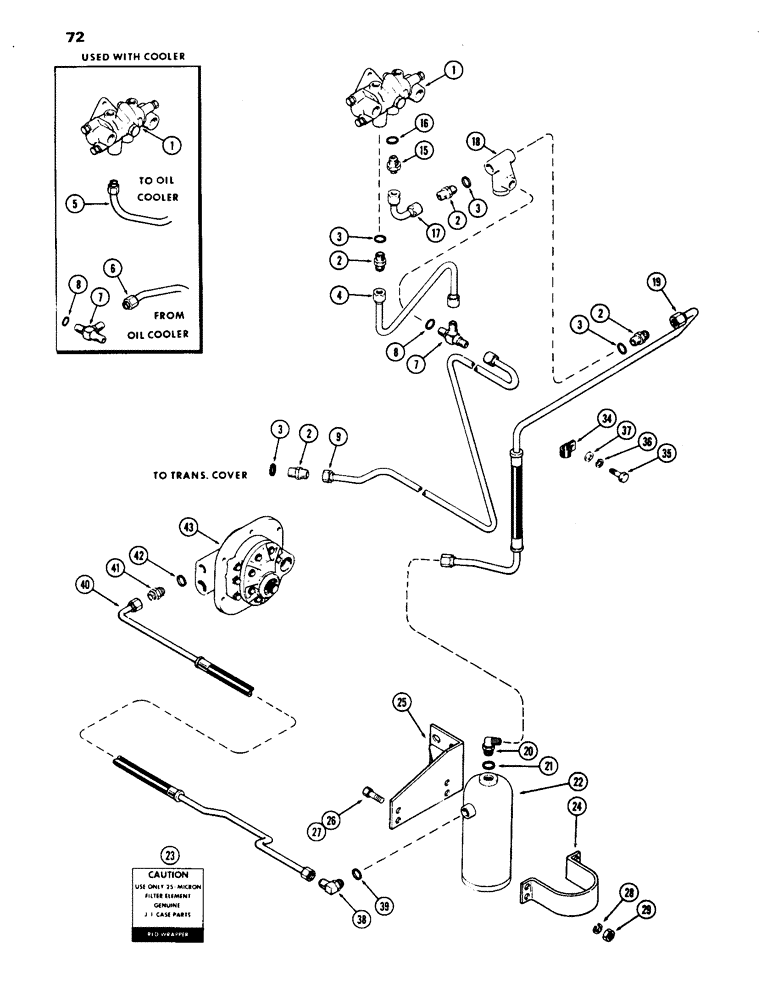 Схема запчастей Case IH 1070 - (072) - STEERING AND BRAKE VALVE SYSTEM, HYDRAULIC BRAKES WITH POWER SHIFT 1ST USED TRAC. SER. NO. 8675001 (05) - STEERING