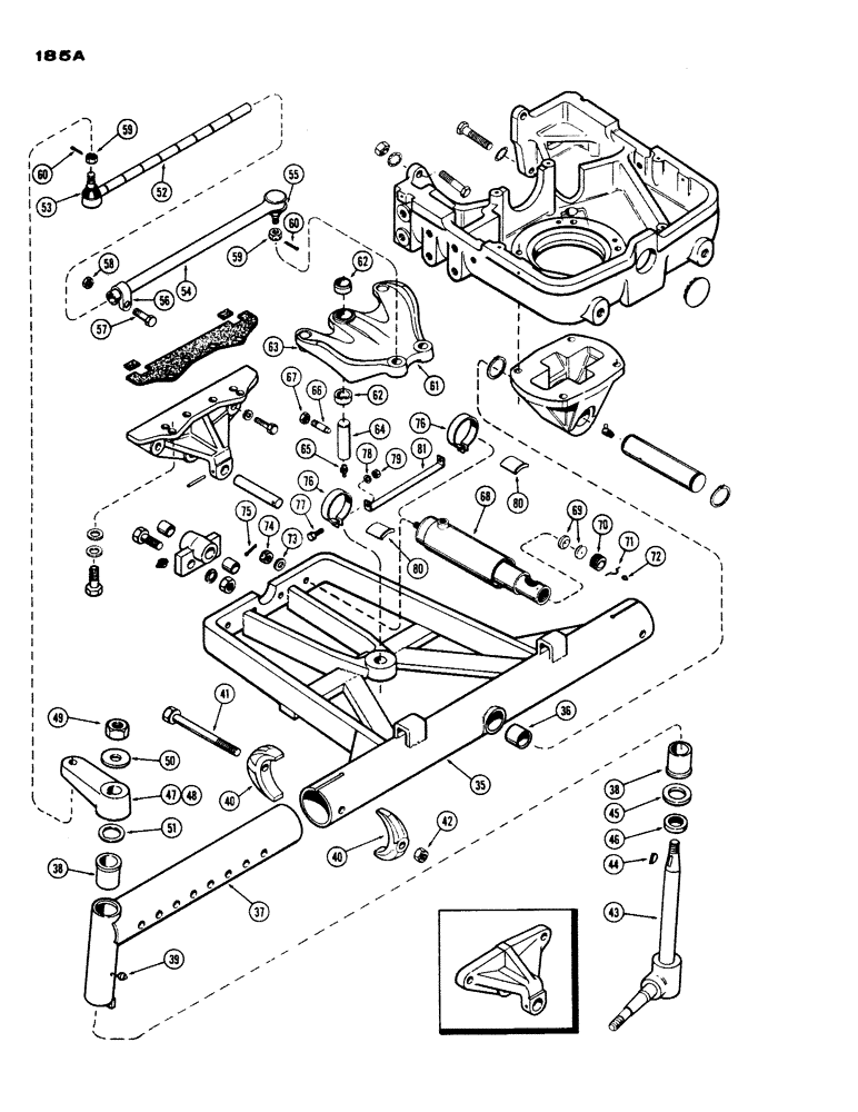 Схема запчастей Case IH 430 - (185A) - ADJUSTABLE FRONT AXLE, 52 INCH TO 80 INCH, CONTINUED (05) - STEERING