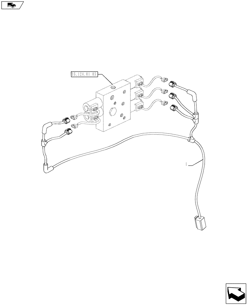 Схема запчастей Case IH PUMA 185 - (55.100.13) - LIFT ROD & TOP LINK HYDR. ADJUST W/EL. CONTROL - LINK LEVELLING VALVE HARNESS (VAR.728484) (55) - ELECTRICAL SYSTEMS