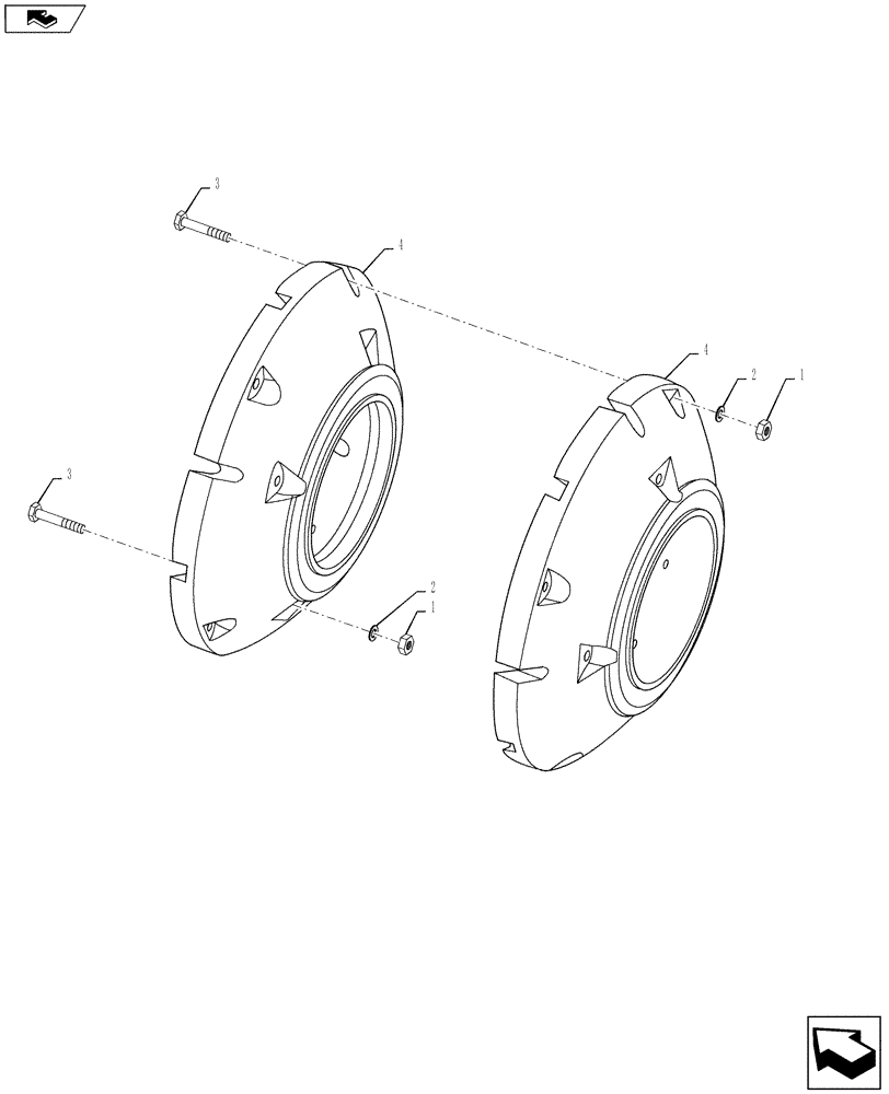 Схема запчастей Case IH FARMALL 55A - (37.140.01[01]) - WHEEL WEIGHT - REAR - SET OF 2 (37) - HITCHES, DRAWBARS & IMPLEMENT COUPLINGS