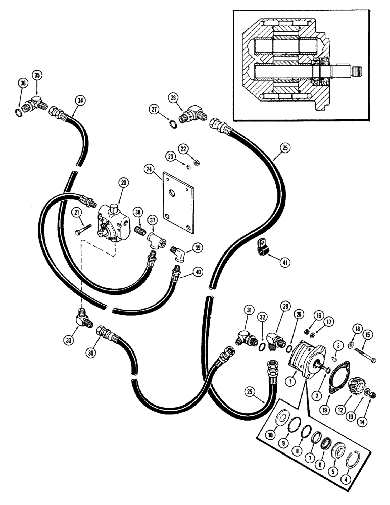 Схема запчастей Case IH 1370 - (298) - AUXILIARY HYDRAULIC PUMP KIT (08) - HYDRAULICS