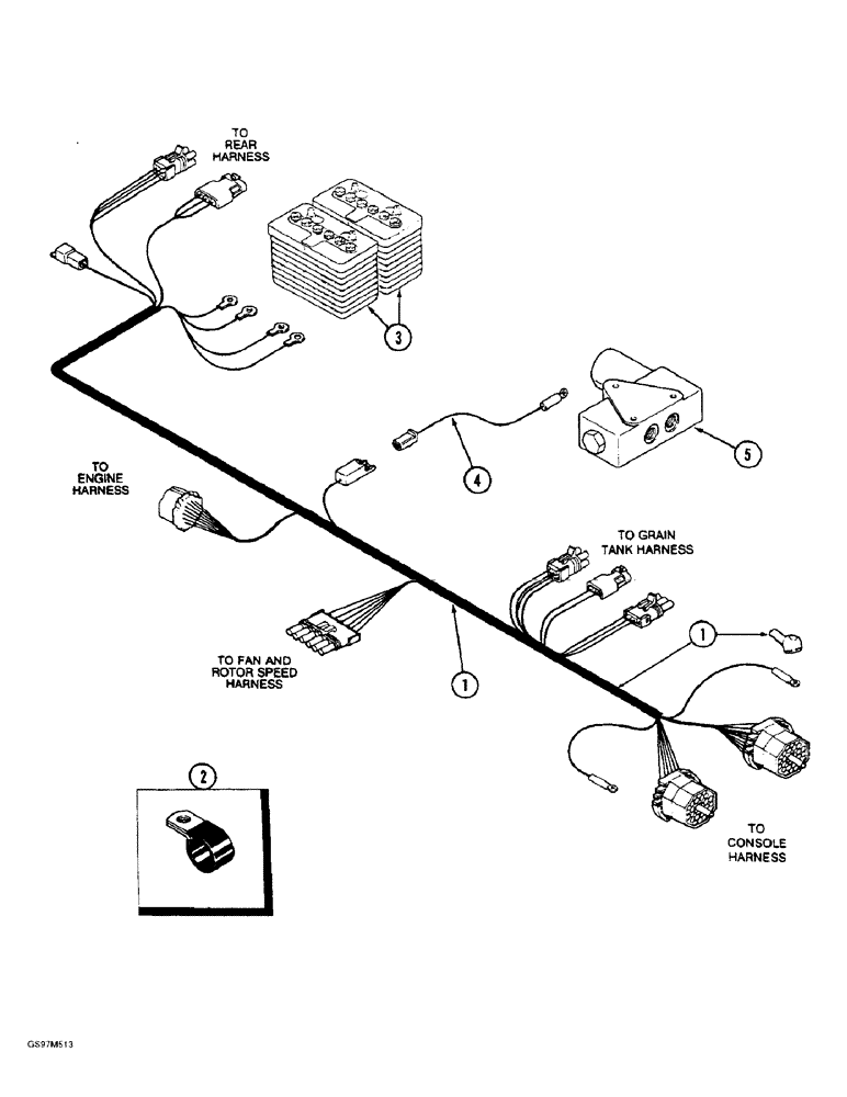 Схема запчастей Case IH 1660 - (4-24) - CENTER HARNESS (06) - ELECTRICAL