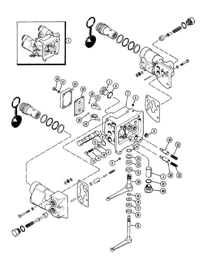 Схема запчастей Case IH 2470 - (374) - A141378 REMOTE HYDRAULIC VALVE, WITHOUT RELIEF VALVE & W/COUPLERS, P.I.N. 8763920 - 8786557 (08) - HYDRAULICS