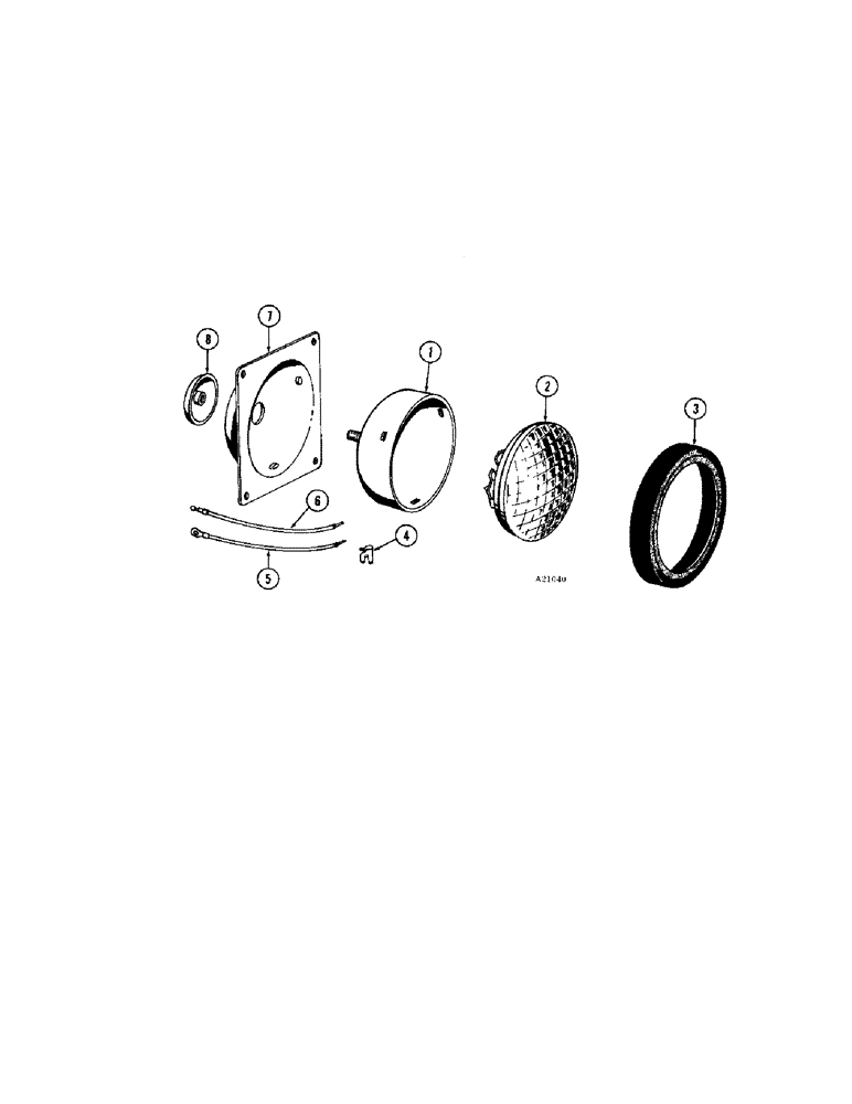 Схема запчастей Case IH 1470 - (044[1]) - FRONT FLOOD LAMP (04) - ELECTRICAL SYSTEMS