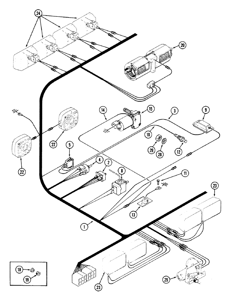 Схема запчастей Case IH 4694 - (4-080) - CAB HEADLINER WIRING (04) - ELECTRICAL SYSTEMS