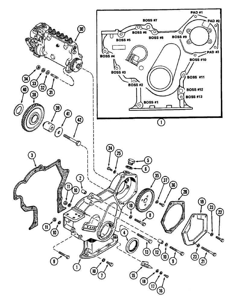 Схема запчастей Case IH 2290 - (3-052) - TIMING GEAR COVER, 504BDT DIESEL ENGINE (03) - FUEL SYSTEM