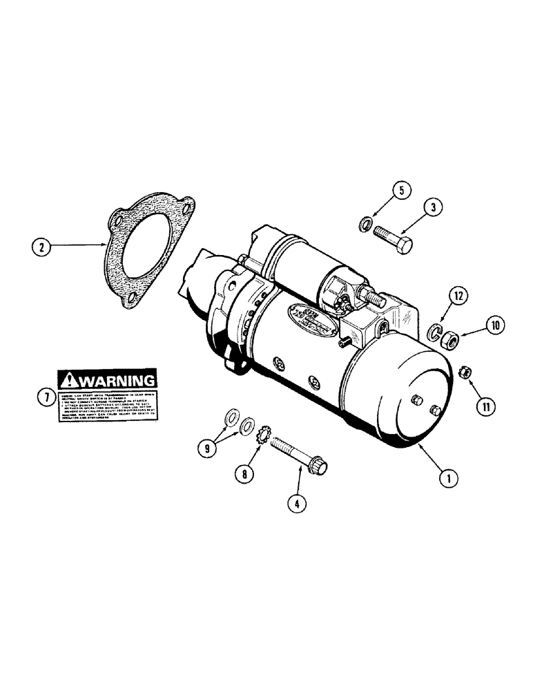 Схема запчастей Case IH 2594 - (4-36) - STARTER MOUNTING (04) - ELECTRICAL SYSTEMS