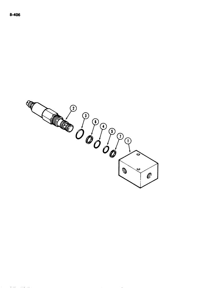 Схема запчастей Case IH 2294 - (8-406) - SEAT HYDRAULICS, PRESSURE REGULATOR VALVE (08) - HYDRAULICS