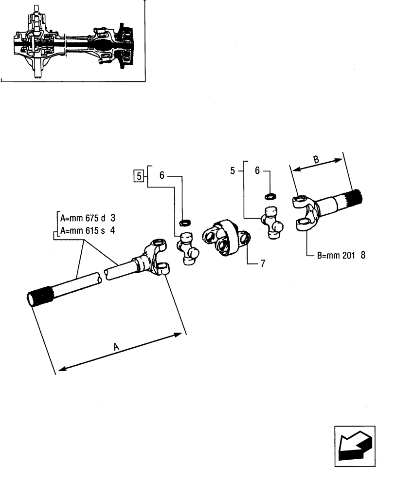 Схема запчастей Case IH JX85 - (1.40.0/10A[02]) - FRONT AXLE - HALF-SHAFTS AND SPIDER (04) - FRONT AXLE & STEERING