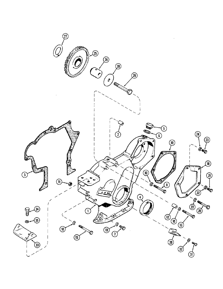 Схема запчастей Case IH 2470 - (052) - TIMING GEAR COVER AND IDLER GEAR, 504BDT DIESEL ENGINE (03) - FUEL SYSTEM