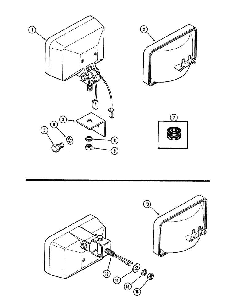 Схема запчастей Case IH 3294 - (4-102) - FLOOD LAMP ATTACHMENTS, UPPER REAR (04) - ELECTRICAL SYSTEMS