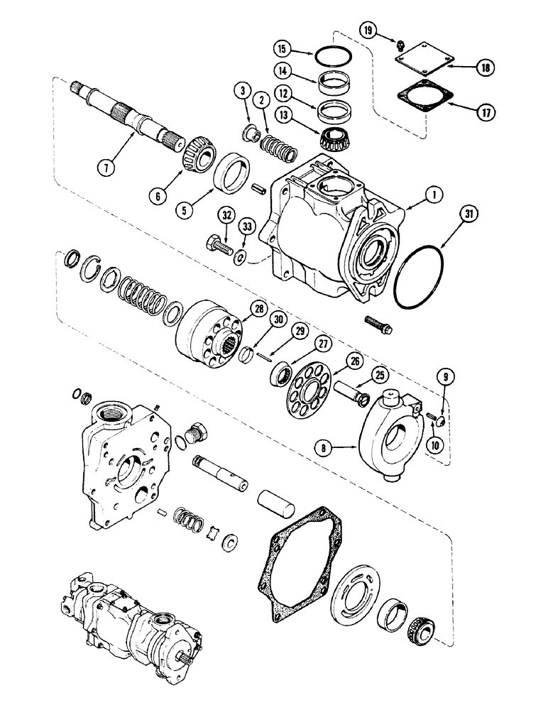 Схема запчастей Case IH 4694 - (8-310) - TRIPLE HYDRAULIC PUMP ASSEMBLY, PISTON PUMP SECTION (08) - HYDRAULICS