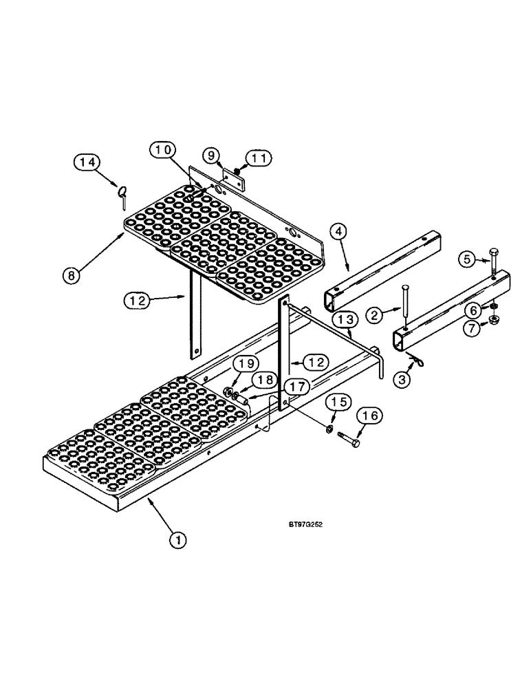 Схема запчастей Case IH 900 - (9-087A) - PLATFORM AND STEPS, CYCLO AIR PLANTERS WITH ONE PIECE MOUNTING FRAME MODULE (09) - CHASSIS/ATTACHMENTS