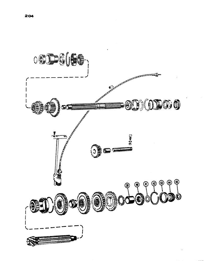 Схема запчастей Case IH 530 - (204) - TRANSMISSION SHAFT AND GEARS, PRIOR TO S/N 8262800, CONTD (06) - POWER TRAIN