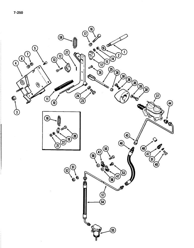 Схема запчастей Case IH 4894 - (7-250) - BRAKE PEDAL AND CYLINDER (07) - BRAKES