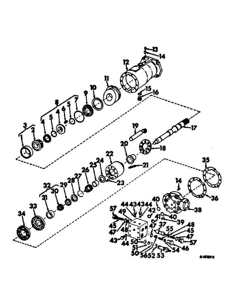 Схема запчастей Case IH 95 - (07-11) - DRIVE TRAIN, HYDRAULIC MOTOR ASSEMBLY, SUNDSTRAND, FOR HYDROSTATIC GROUND DRIVE, S/N 1011 AND BELOW Drive Train