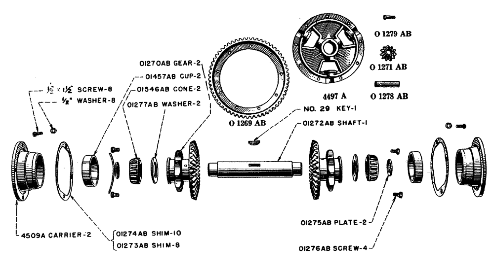 Схема запчастей Case IH L-SERIES - (054) - DIFFERENTIAL SHAFT (06) - POWER TRAIN