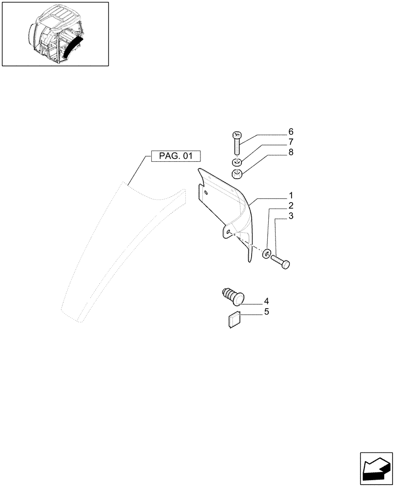 Схема запчастей Case IH PUMA 210 - (1.92.5[02]) - REAR FENDERS (10) - OPERATORS PLATFORM/CAB