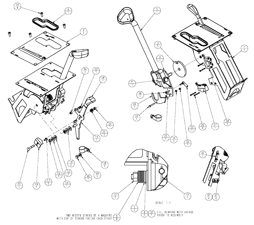 Схема запчастей Case IH 3150 - (01-009) - PROPEL, THROTTLE ASSEMBLY Cab Interior