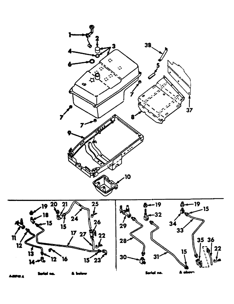 Схема запчастей Case IH 656 - (E-06) - FUEL SYSTEM, FUEL TANK, SUPPORTS AND PIPING, FARMALL DIESEL ENGINE TRACTORS (02) - FUEL SYSTEM