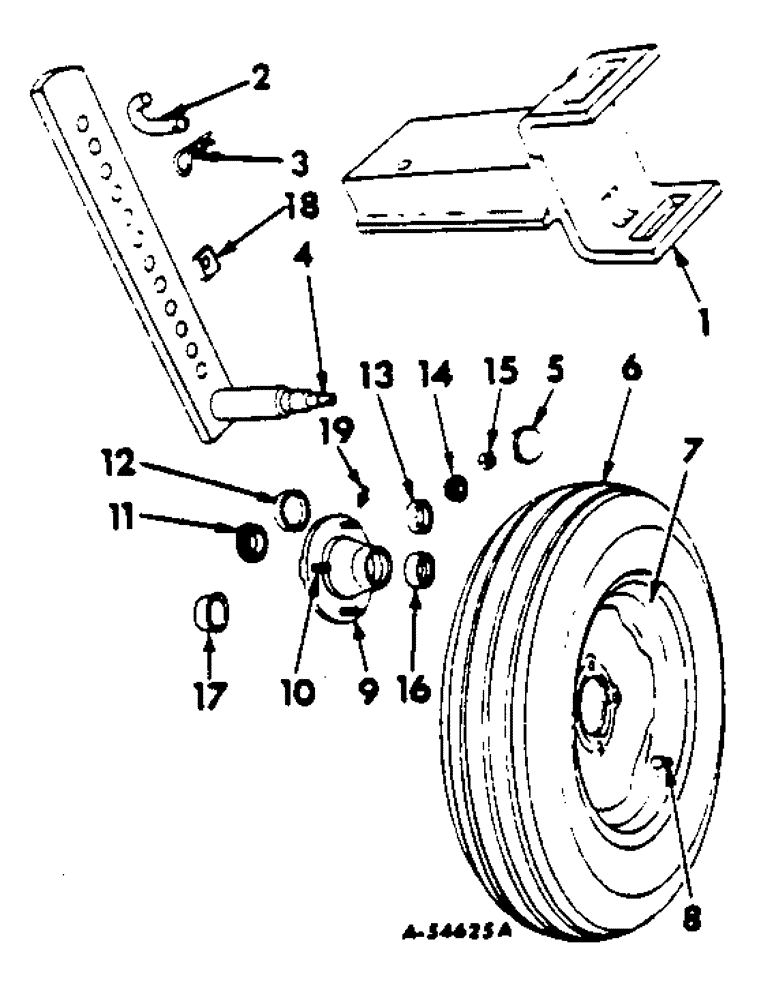 Схема запчастей Case IH 511 - (W-08) - GAUGE WHEEL AND BRACKET 