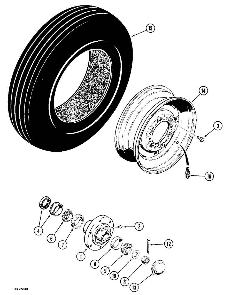 Схема запчастей Case IH 4300 - (9-082) - WHEELS AND HUBS, CASTER WHEEL (09) - CHASSIS/ATTACHMENTS