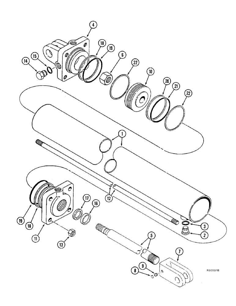 Схема запчастей Case IH 5800 - (8-24) - CYLINDER ASSEMBLY, 1282324C93 (08) - HYDRAULICS