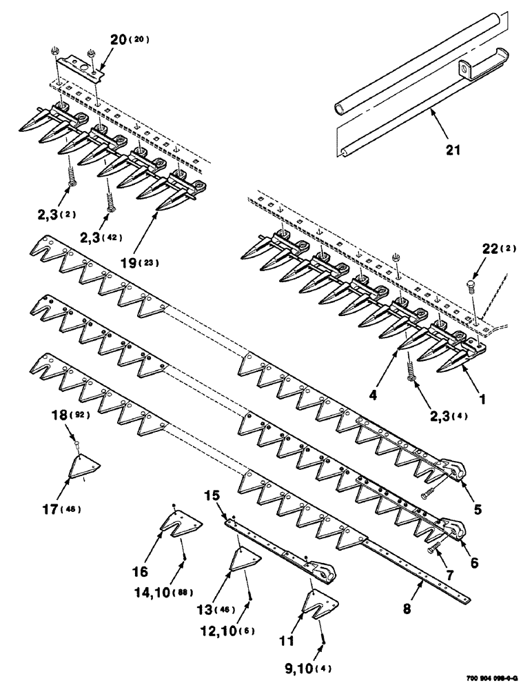 Схема запчастей Case IH SC412 - (3-02) - SICKLE & GUARD ASSEMBLY - RANGE GUARD (12 FOOT) (09) - CHASSIS