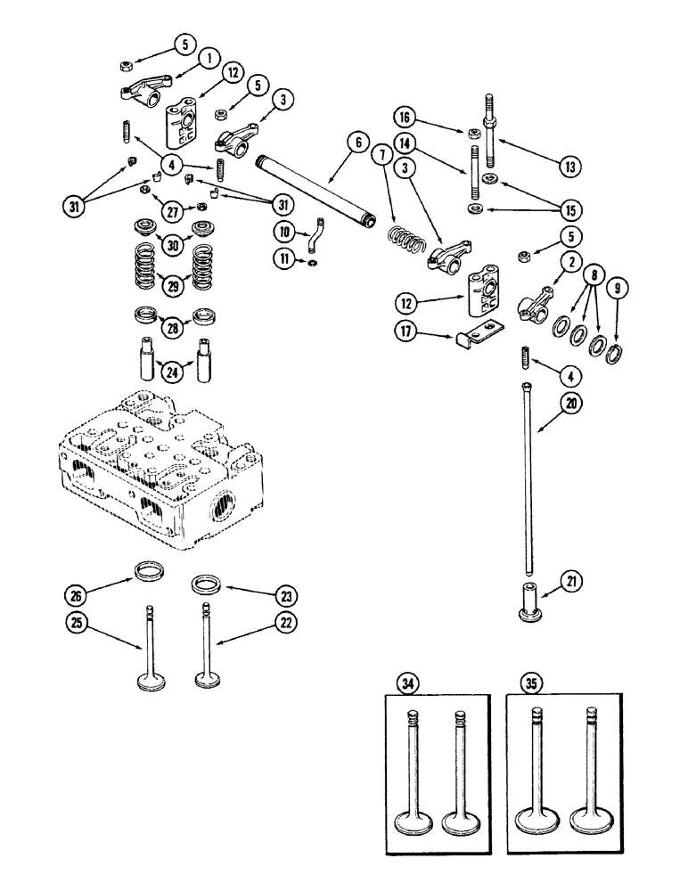 Схема запчастей Case IH 4694 - (2-032) - VALVE MECHANISM, 504BDTI DIESEL ENGINE (02) - ENGINE