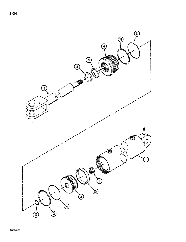 Схема запчастей Case IH 9170 - (8-34) - HITCH CYLINDER ASSEMBLY (08) - HYDRAULICS