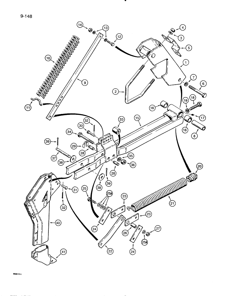 Схема запчастей Case IH 8500 - (9-148) - FURROW OPENER, WITH SPRING TRIP POINT, 45 FOOT WIDE DRILL (09) - CHASSIS/ATTACHMENTS