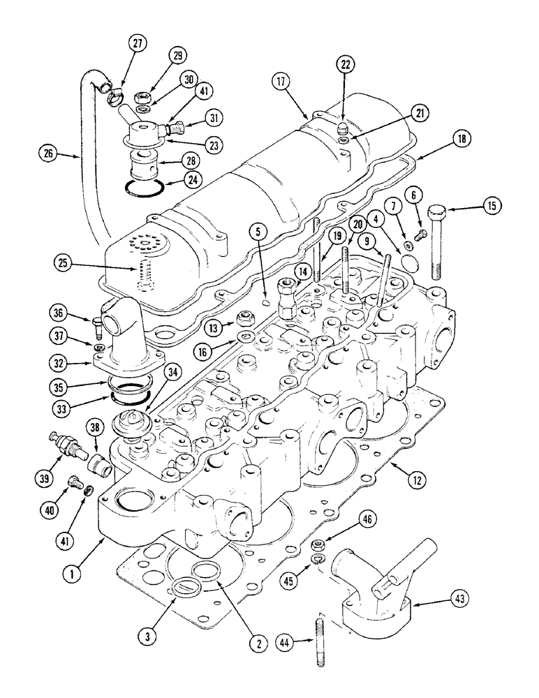 Схема запчастей Case IH 1294 - (2-12) - CYLINDER HEAD (02) - ENGINE