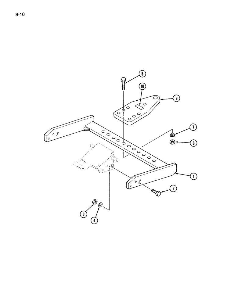 Схема запчастей Case IH 265 - (9-10) - DRAWBAR (09) - CHASSIS/ATTACHMENTS