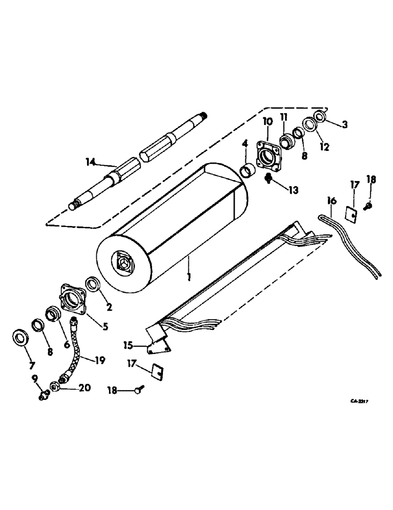 Схема запчастей Case IH 715 - (21-16) - THRESHING CYLINDER AND CONCAVE, CYLINDER BEATER, STANDARD (14) - THRESHING