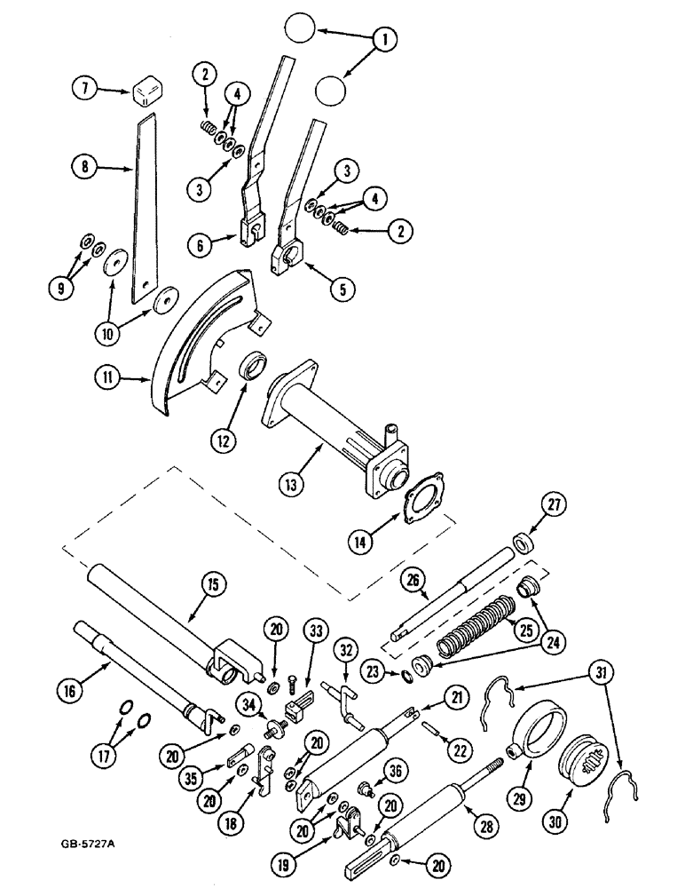 Схема запчастей Case IH 433 - (8-488) - LINKAGE (08) - HYDRAULICS